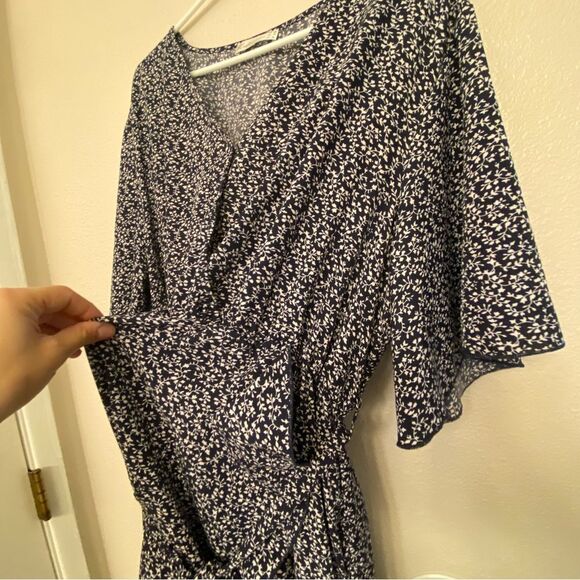 Keluummi micro Floral Maxi Wrap Dress Empire Waist flutter ruffle v neck plus 24 - Picture 5 of 14